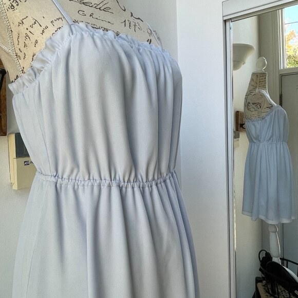 Aritzia Sunday Best baby blue spaghetti strap long top size L - Picture 4 of 6